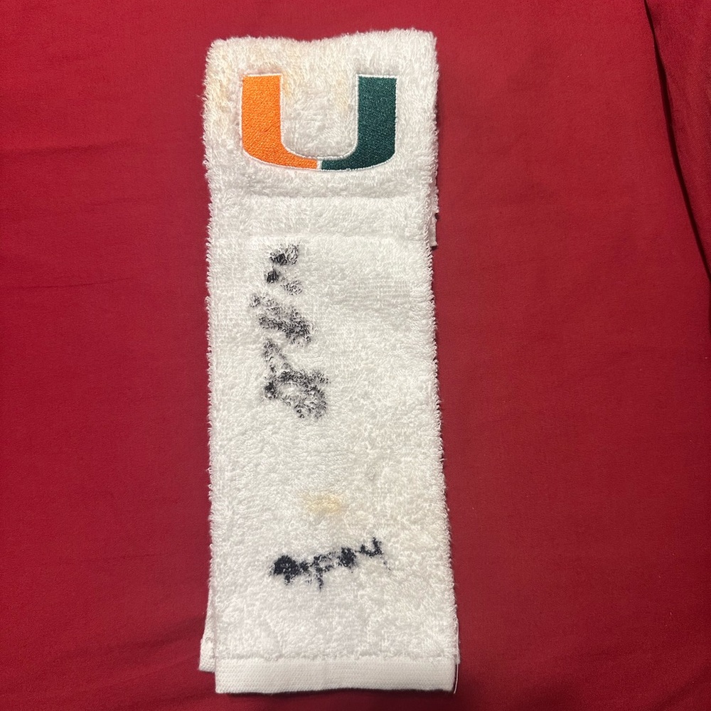 Signed University of Miami White Towel (Photo evidence!!!)